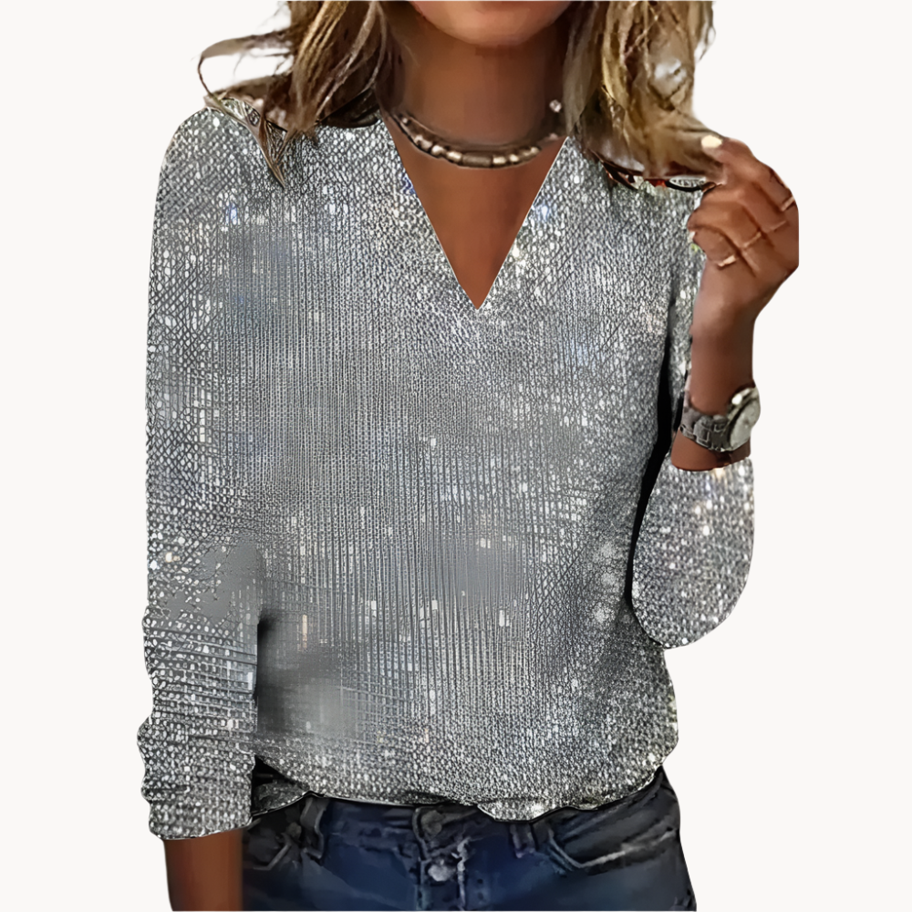 LUCY - TOP CON ESCOTE EN V GLITTER